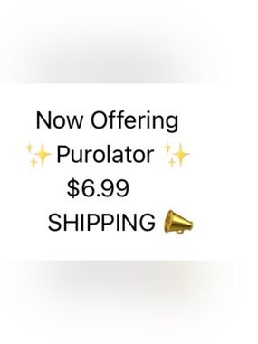 Purolator pick up is now an option only $6.99